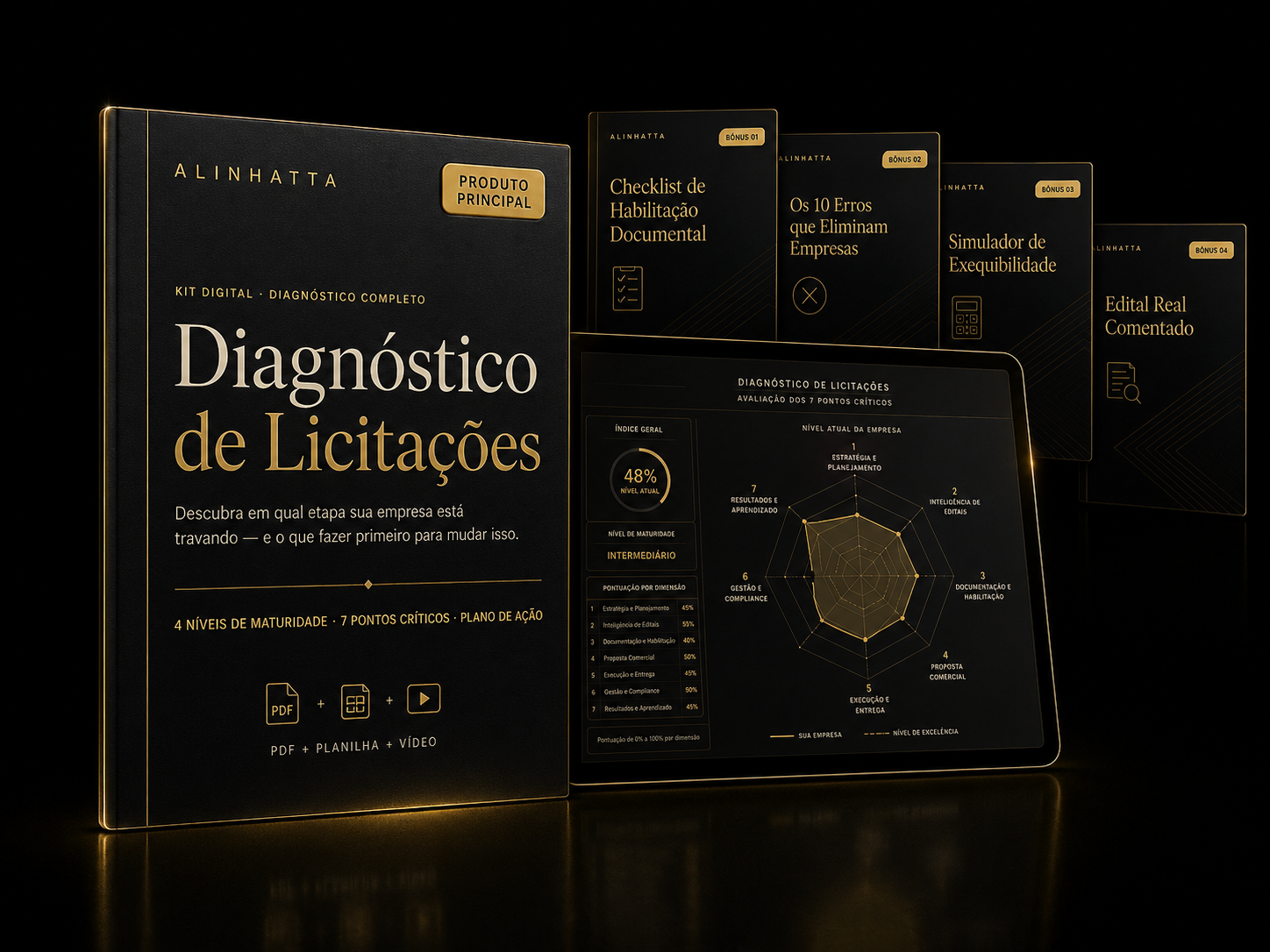 Kit Digital Diagnóstico de Licitações — PDF, Planilha e 4 Bônus